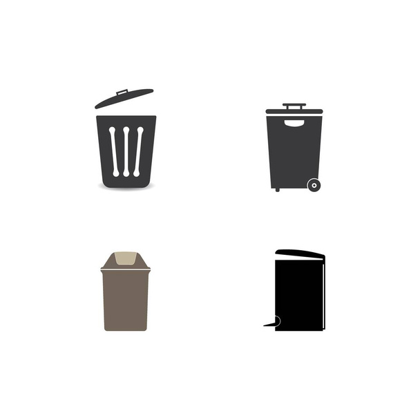 ゴミ箱アイコンベクトルデザインイラスト背景 - ベクター画像