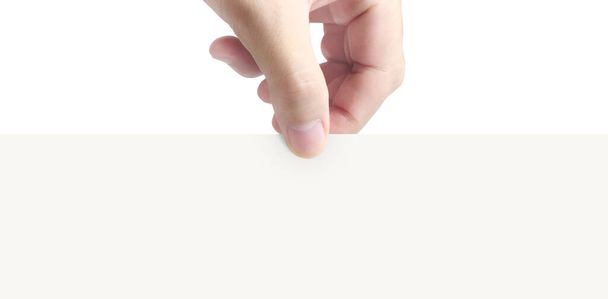 Χέρι κρατώντας εικονικό χαρτί με το - Φωτογραφία, εικόνα