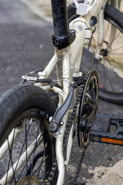 Close-up of the middle pedal of the bicycle - Photo, Image