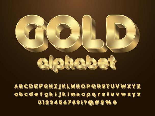Vector of modern 3D bold alphabet design - Vector, Image