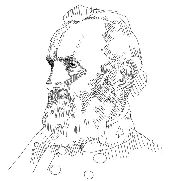 Thomas Jonathan Jackson - inventor y artista estadounidense. Los inventos más famosos son el telégrafo electromagnético (aparato Morse, 1836) y el código Morse (alfabeto) - Vector, imagen