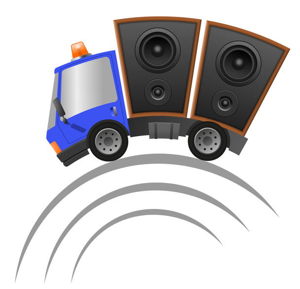 Car and hifi  speaker  illustration, speed motion - Foto, Imagem