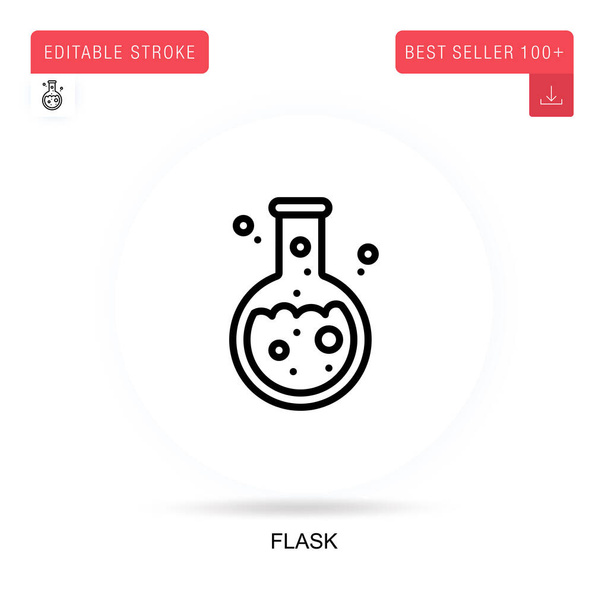 Flask flat vector icon. Vector isolated concept metaphor illustrations. - Vector, Image