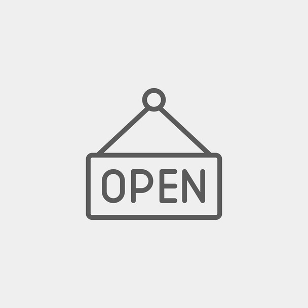 Open sign icon isolated on background. Door tag symbol modern, simple, vector, icon for website design, mobile app, ui. Vector Illustration - Vector, Image