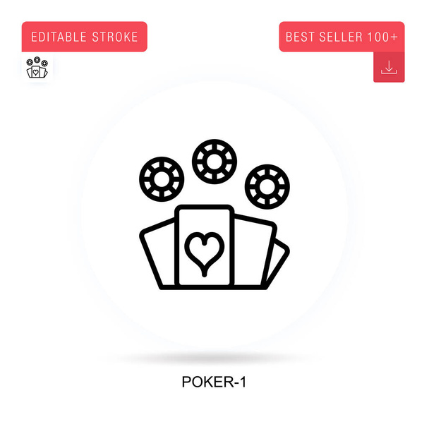 Poker-1 flat vector icon. Vector isolated concept metaphor illustrations. - Vector, Image