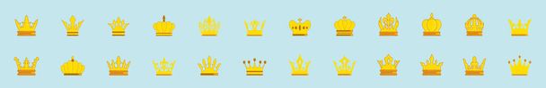set of crown cartoon icon design template with various models. vector illustration isolated on blue background - Vector, Image