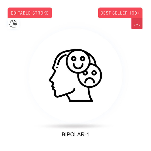 Icona bipolare-1 a vettore piatto. Illustrazioni di metafore concettuali isolate vettoriali. - Vettoriali, immagini