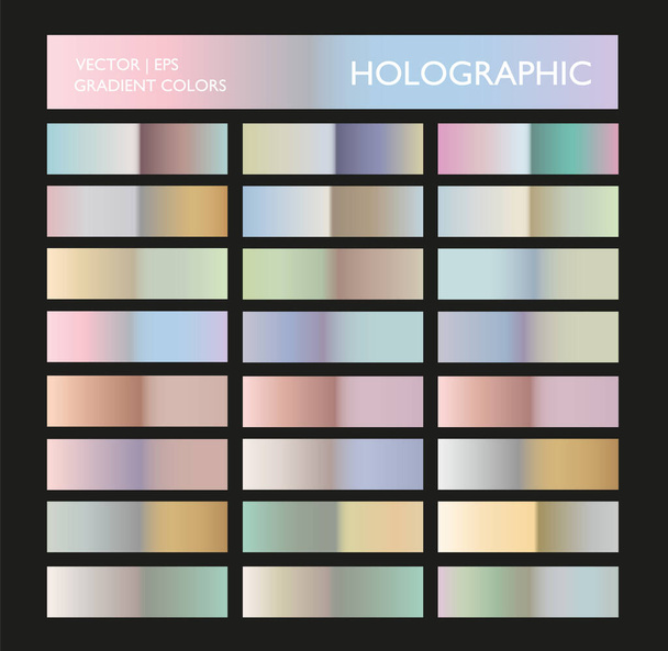 Holographic palette. Soft color background. Holographic background template for screen, mobile, banner, label, tag. Vivid color gradient. - Vetor, Imagem