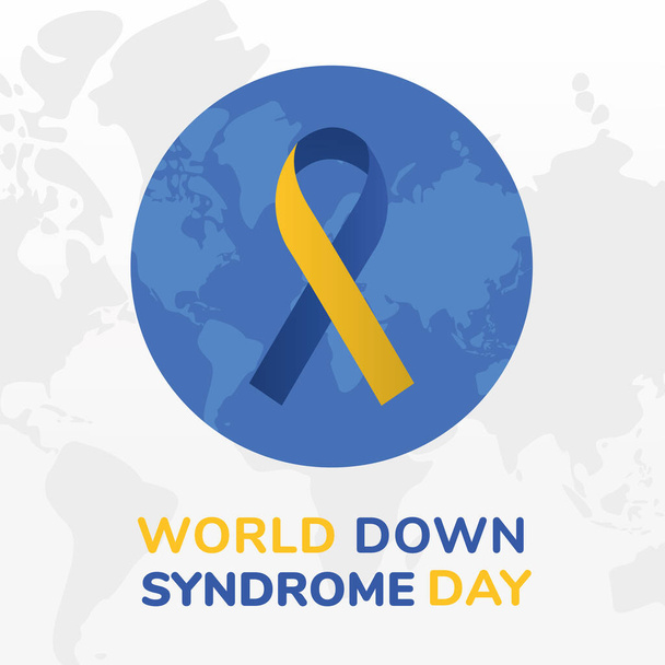 world down syndrome day ribbon on planet vector design - Vector, Image