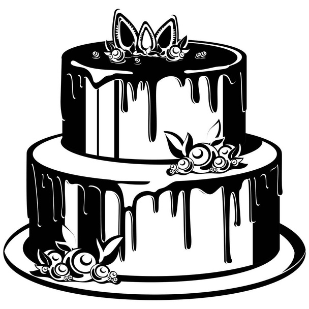 Two-tier holiday cake. - Vector, Image