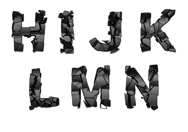 Broken H-N font letters - Foto, immagini