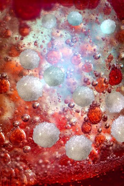 Ilustração saudável da macrociência 3D dos glóbulos vermelhos e brancos humanos - Foto, Imagem