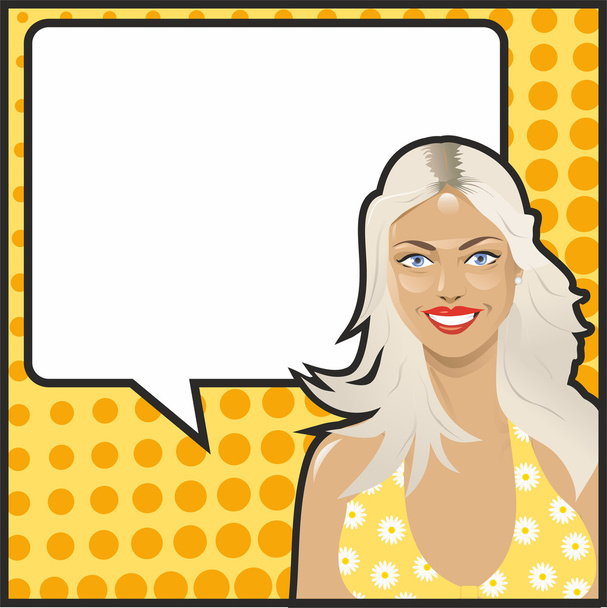 Pop Art blonde talking - Vector, Image