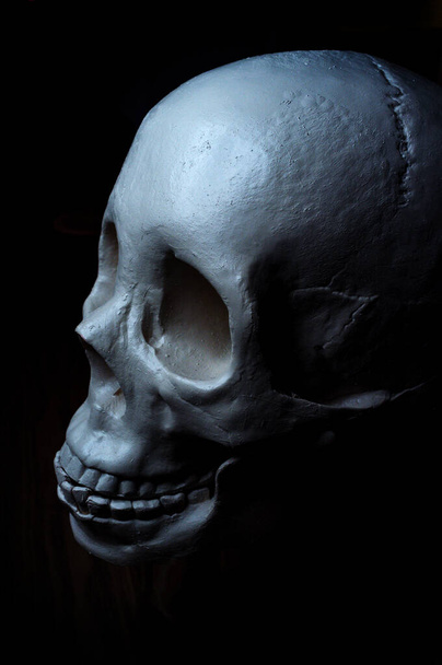 Cráneo de Halloween enojado aterrador para fondo de vacaciones de octubre - Foto, imagen