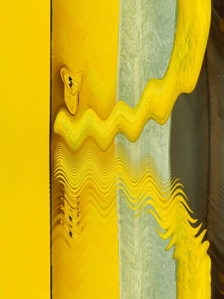 3D-Illustration lebendiger gelber halbrunder Türgriffe Muster und Designs - Foto, Bild