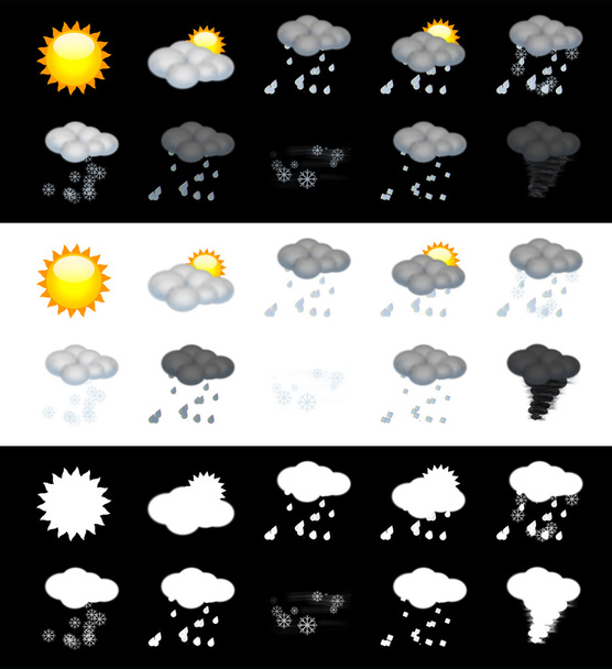 conjunto de ícone meteorológico - Foto, Imagem