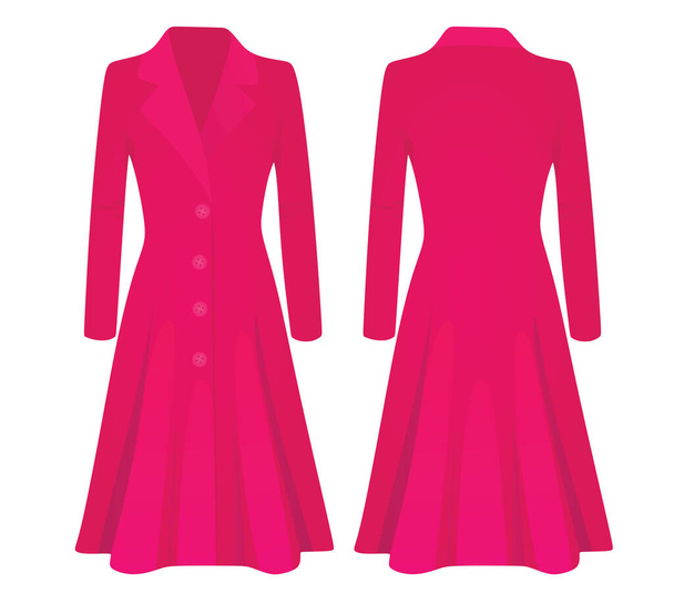 女性ピンクのコート。ベクターイラスト - ベクター画像