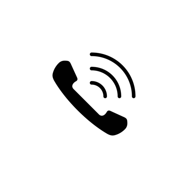 Значок вектора телефонного приемника, символ телефонного звонка изолирован на белом. - Вектор,изображение