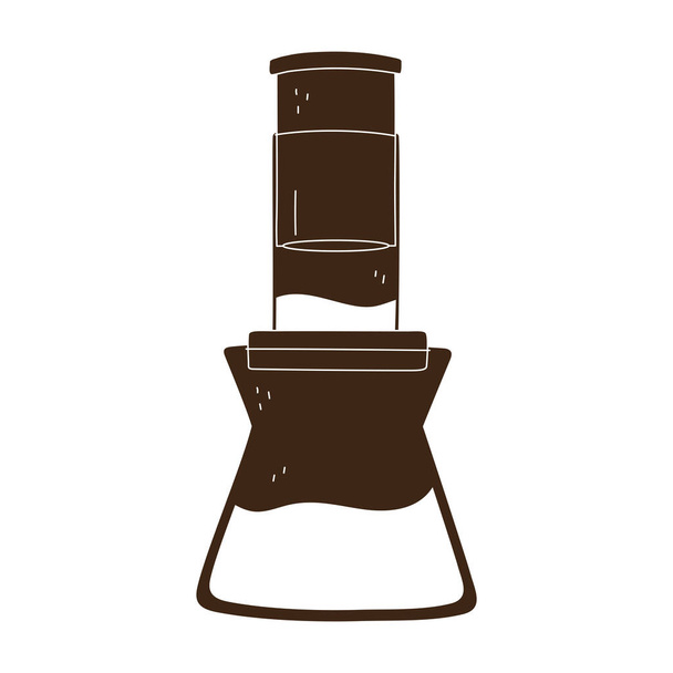 método de cerveja café aeropress silhueta ícone estilo - Vetor, Imagem
