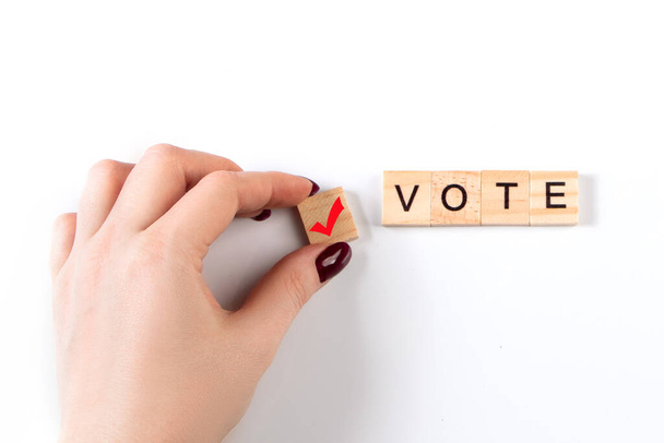 Voting concept. The word "vote" on a white background. - Photo, Image