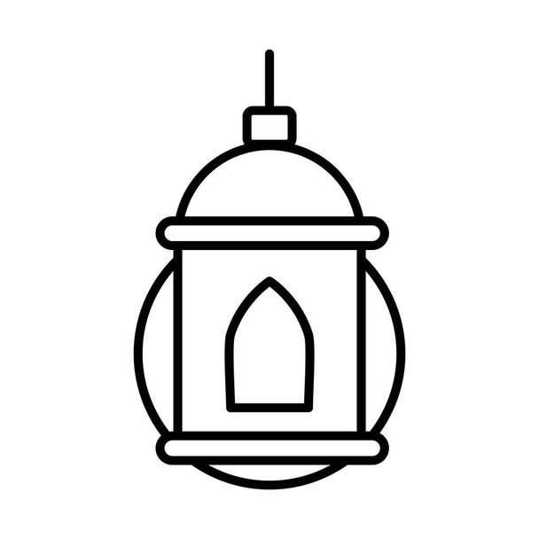 arab lámpás ikon, vonalstílus - Vektor, kép