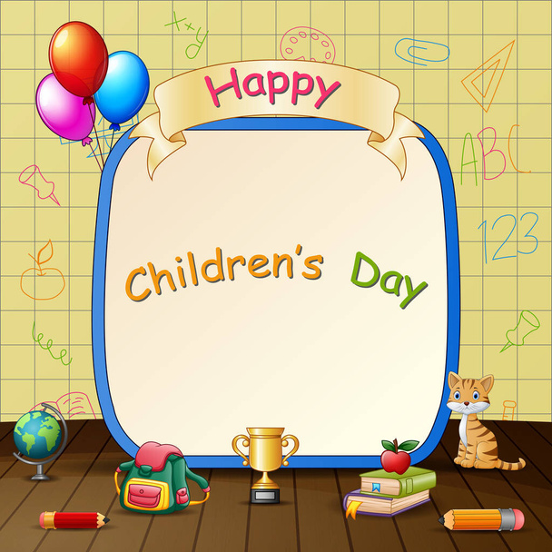 Happy Children's Day modello di sfondo illustrazione - Vettoriali, immagini