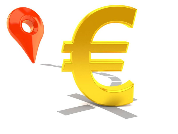 Euro monnaie avec marqueur de position - Photo, image
