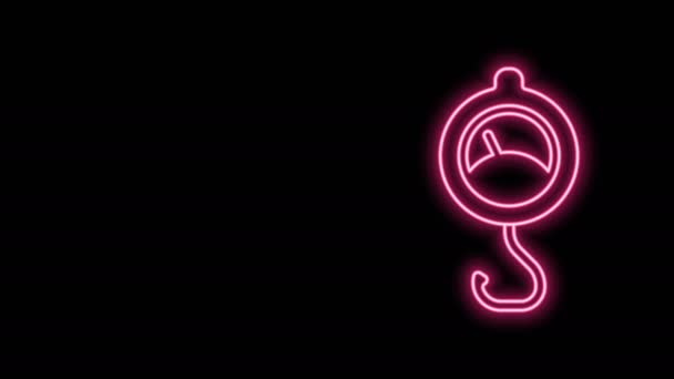 Świecąca neonowa linia Wiosenna ikona skali odizolowana na czarnym tle. Równowaga do ważenia. Określenie wagi. 4K Animacja graficzna ruchu wideo - Materiał filmowy, wideo