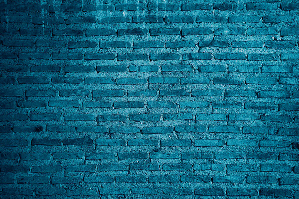 ポップアートスタイル藍青色のグランジレンガの壁のための背景やバナー - 写真・画像