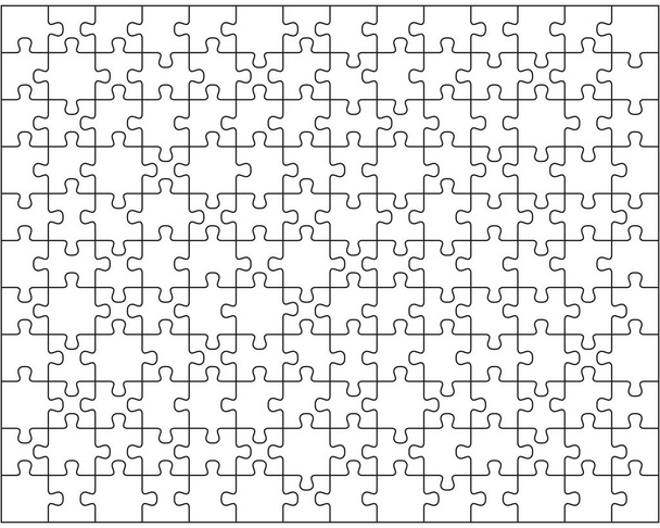 Illustratie van grote witte puzzel, losse stukjes - Vector, afbeelding