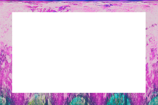 Marco de pared de yeso pintado pelado envejecido grunge viejo con textura agrietada antigua abstracta. Retro Stucco Scratched Pattern. Espacio vacío para imagen, texto.  - Foto, Imagen