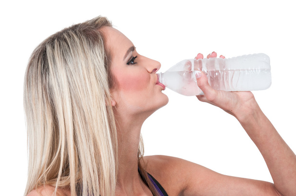 Kobieta pijąca wodę - Zdjęcie, obraz