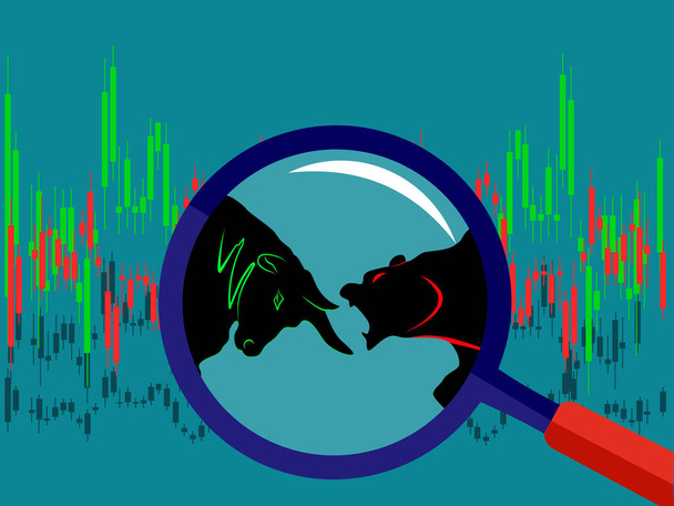 taureau vs ours symbole de la tendance boursière isoler sur fond Illustration eps - Vecteur, image
