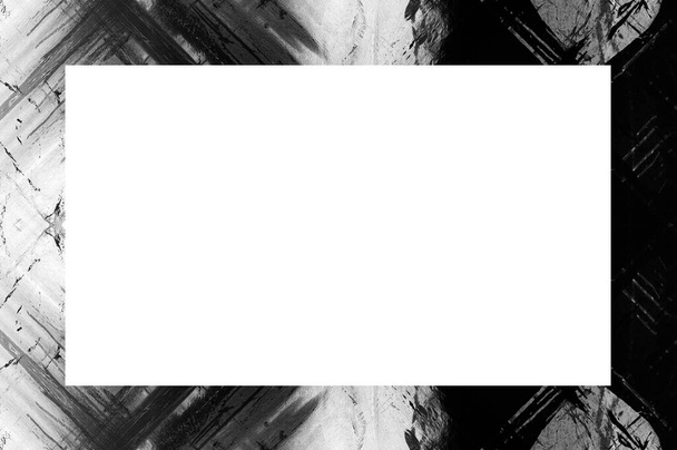 Vecchio Grunge Weathered sbucciato intonaco verniciato Cornice da parete con astratta antica texture incrinata. Retro Stucco Scratched Pattern. Spazio vuoto per immagine, testo.  - Foto, immagini