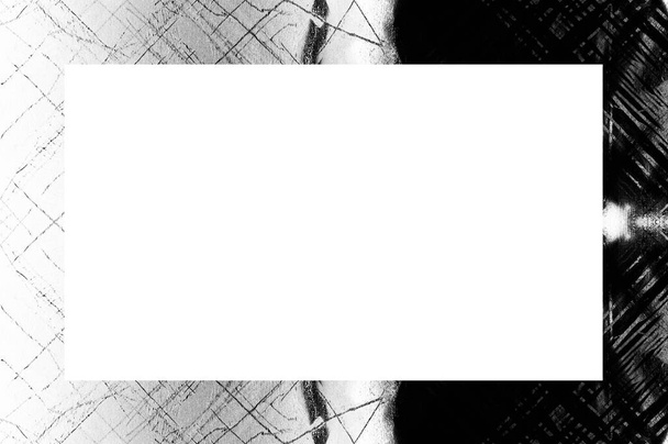 Vecchio Grunge Weathered sbucciato intonaco verniciato Cornice da parete con astratta antica texture incrinata. Retro Stucco Scratched Pattern. Spazio vuoto per immagine, testo.  - Foto, immagini