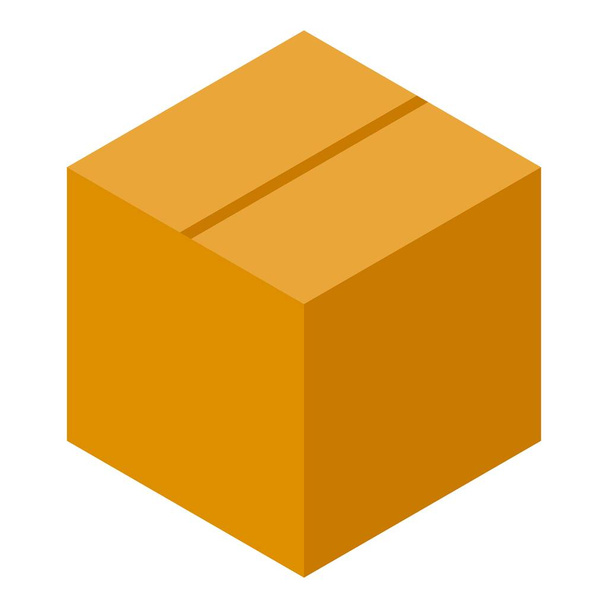 Closed parcel box icon, isometric style - Vector, imagen