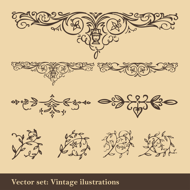 Vintage elements for frame or book cover, card - Vetor, Imagem