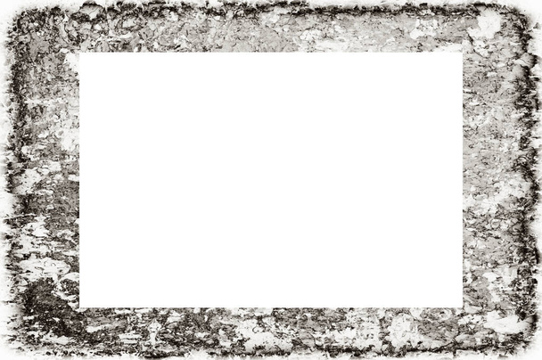 Old Grunge Weathered Peeled Painted Plaster Wall Frame With Abstract Antique Cracked Texture. Retro Stucco Scratched Pattern. Empty Space For Image, Text. Rectangle horizontal 3:2 Aspect Ratio Banner - Photo, Image
