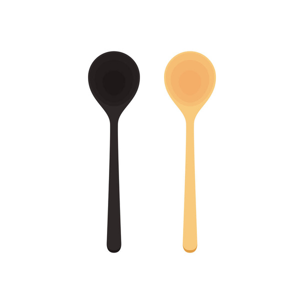 Spoon vector. Wood Spoon on white background. - Vector, Image