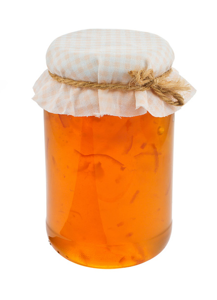 Raspberry jam jar isolated - Photo, Image