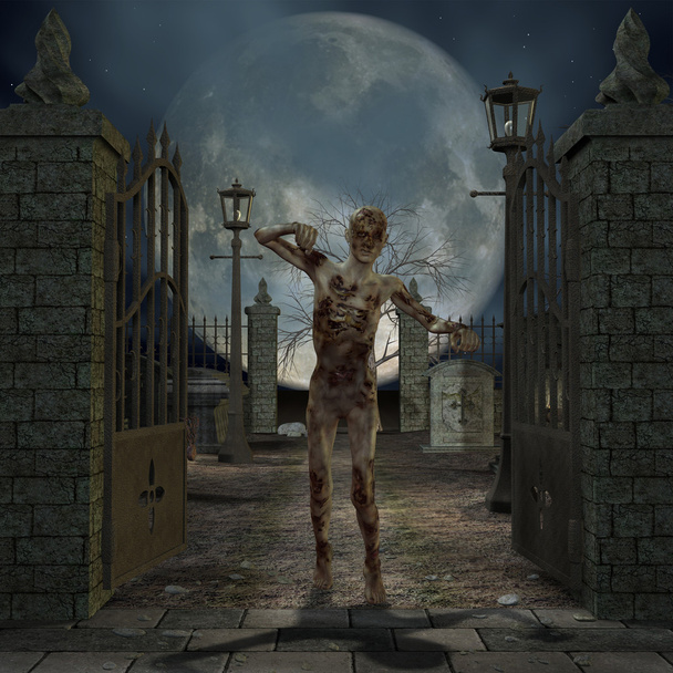 zombie - rysunek halloween - Zdjęcie, obraz