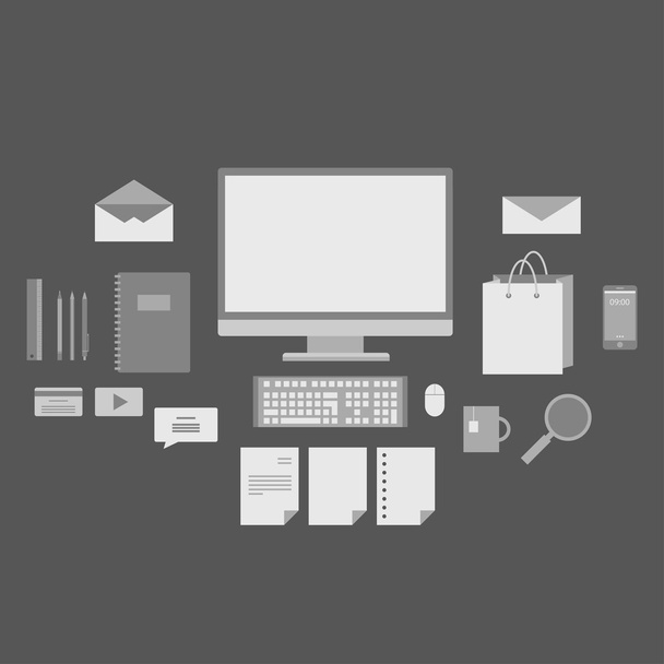 Set von Web-Icons für Business-Flachbild-Design, Finanzen und Kommunikation, Marketing - Vektor, Bild