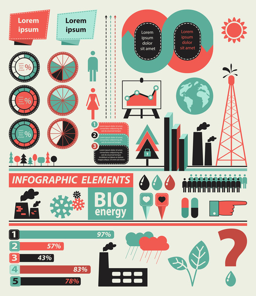 set infographic elementen - Vector, afbeelding
