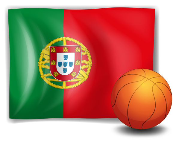 μια μπάλα και τη σημαία της Πορτογαλίας - Διάνυσμα, εικόνα