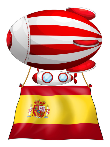 A floating balloon with the flag of Spain - Vector, Image
