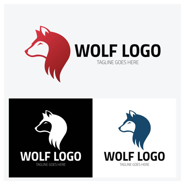 Шаблон логотипа волка. Векторная иллюстрация - Вектор,изображение