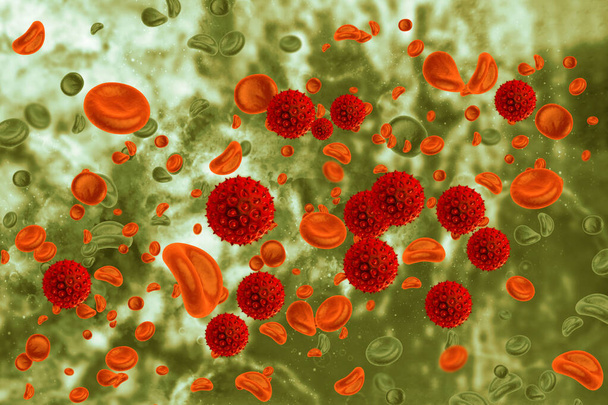 Virus infetti cellule del sangue.3d illustrazione - Foto, immagini