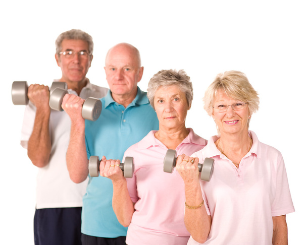Senior ouderen Gewichtheffen - Foto, afbeelding