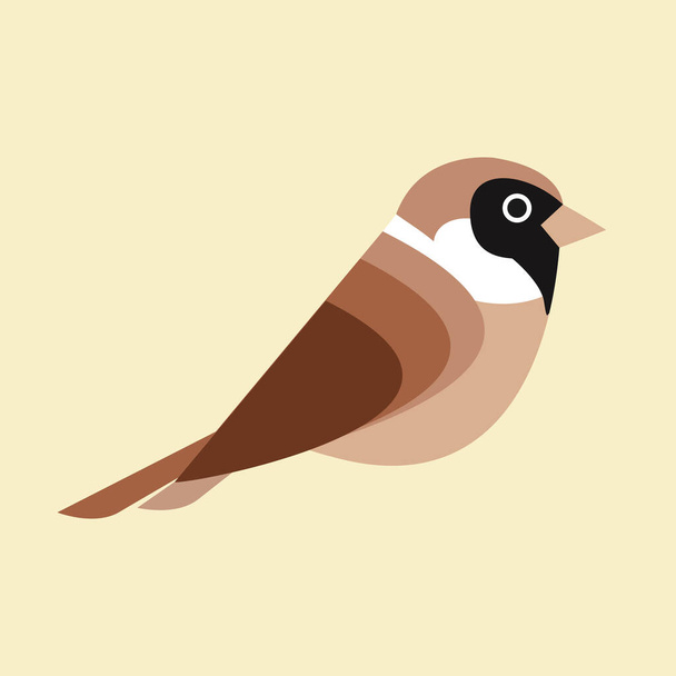 Sparrow Bird Flat Design Vector Illustration. Bird Logo - Vector, Image