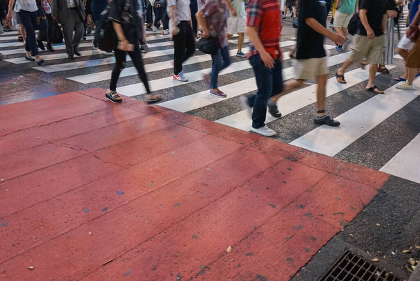 横断歩道を歩く人々 - 写真・画像